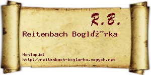 Reitenbach Boglárka névjegykártya